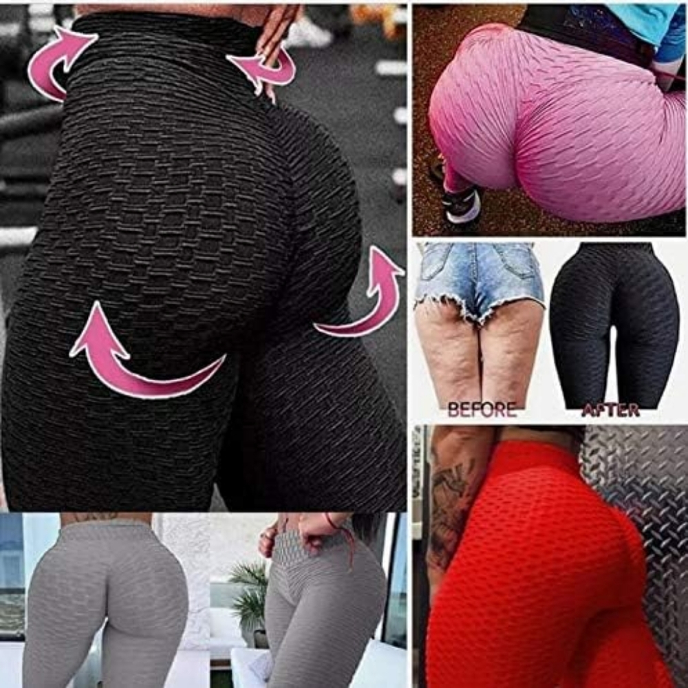 Anti Cellulite Honeycomb Waffle Leggings for Women, High Waist Yoga Leggings - Picture 6 of 7